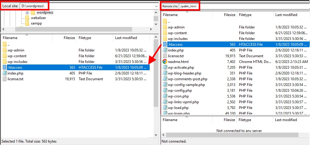 arraste e solte o arquivo htaccess desativar a navegação no diretório no wordpress