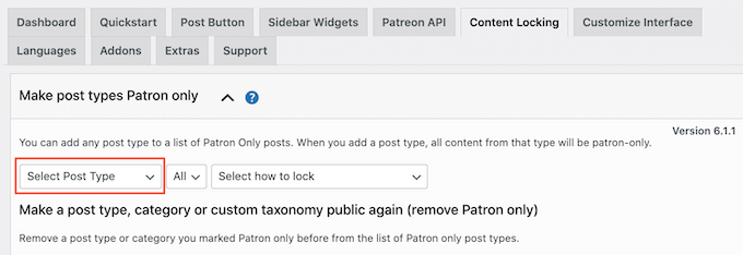 Restringindo categorias de conteúdo para membros do Patreon Restricting content categories to Patreon members