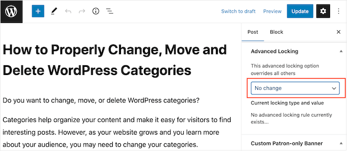 Configurações avançadas de bloqueio de conteúdo do Patreon Patreon's advanced content locking settings