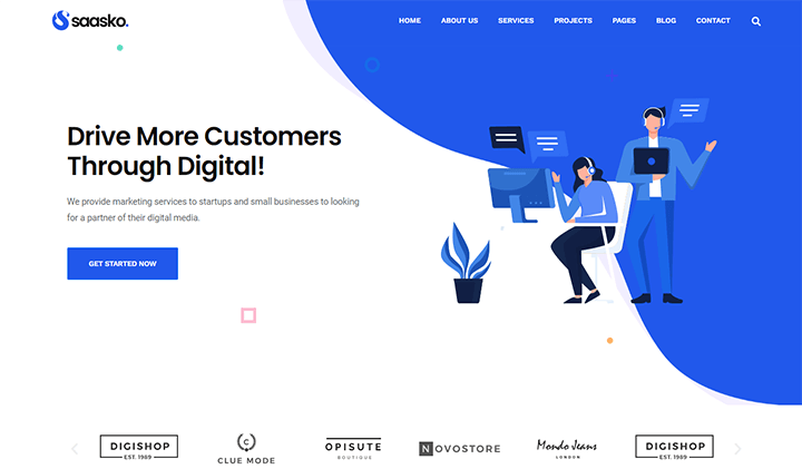 2023년 SaaS 앱 회사 웹사이트를 위한 14가지 최고의 WordPress 테마 10 saasko
