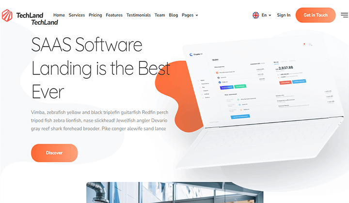 2023년 SaaS 앱 회사 웹사이트를 위한 14가지 최고의 WordPress 테마 14 techland 151