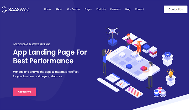 2023년 SaaS 앱 회사 웹사이트를 위한 14가지 최고의 WordPress 테마 11 saasweb 123