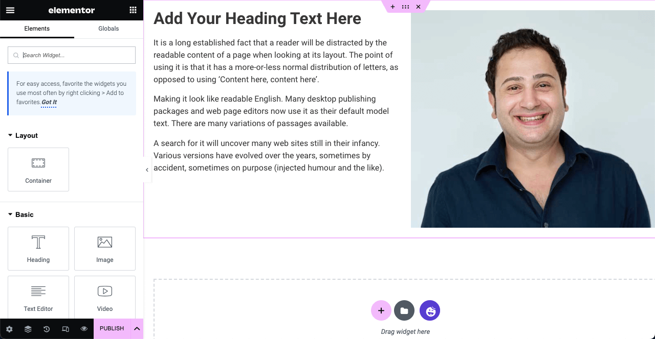 Elementor Flexbox Container Nasıl Kullanılır Adım Adım 4 Add Widgets to Elementor Flexboxes