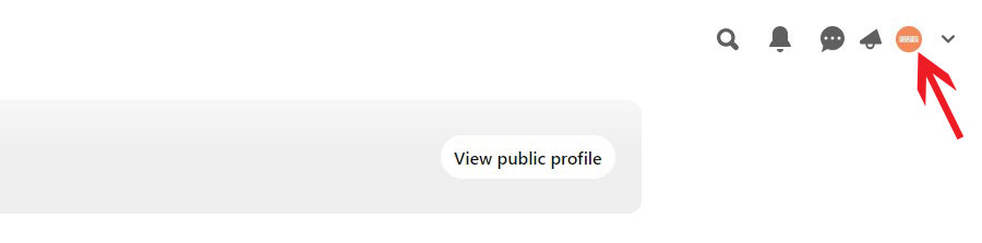 Abra o perfil do Pinterest