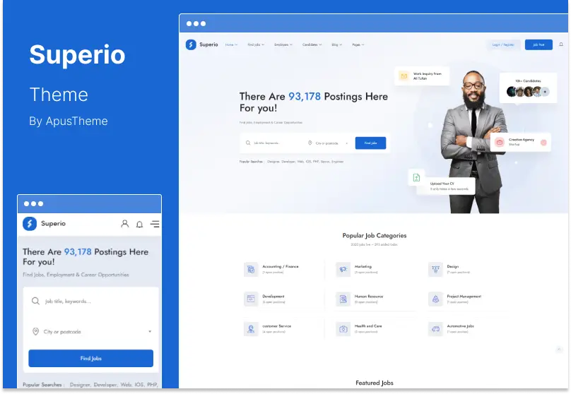 Superio-Theme – Jobbörse-WordPress-Theme