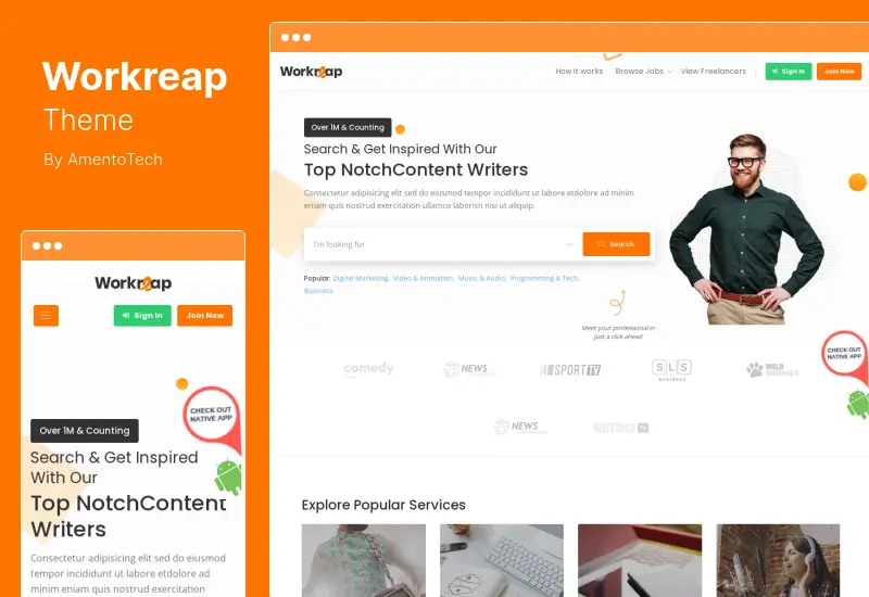 Workreap-Theme – WordPress-Theme für freiberuflichen Marktplatz und Verzeichnis