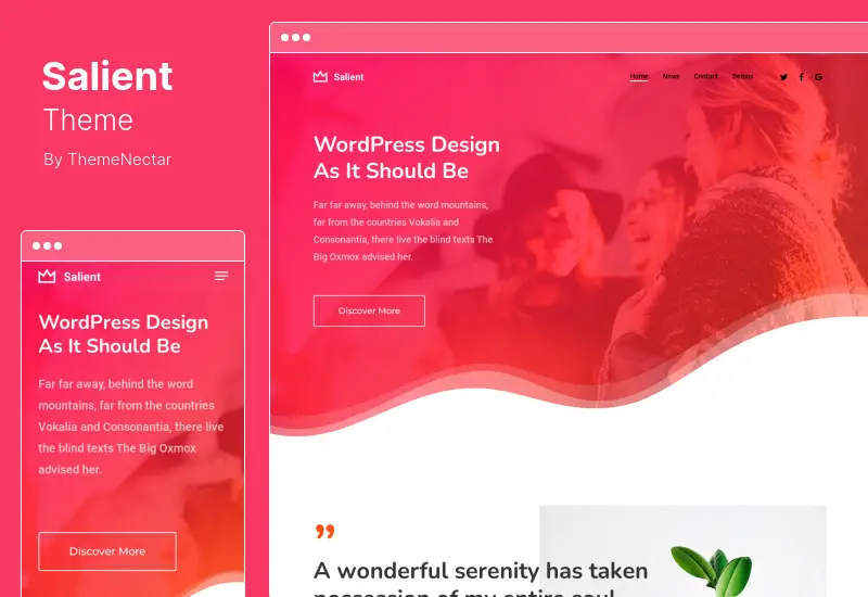 Salient テーマ - クリエイティブな多目的 & WooCommerce テーマ