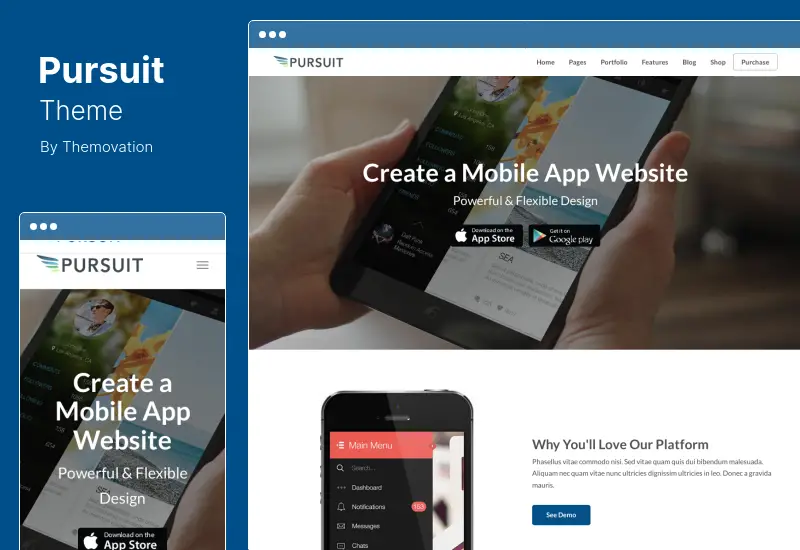 Tema Pursuit: un tema WordPress flessibile per app e software cloud