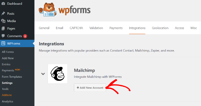 Intégrer MailChimp avec WPForms Integrate MailChimp with WPForms