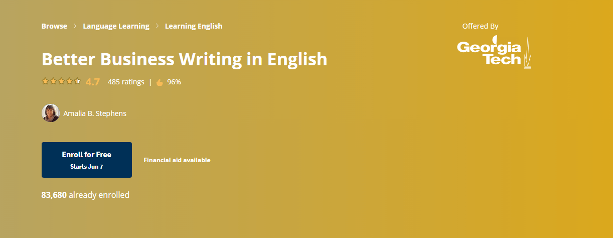 Migliore scrittura commerciale in inglese.