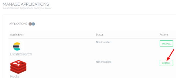 Redis-Installationsmenü