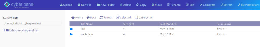 Dateimanager für CyberPanel