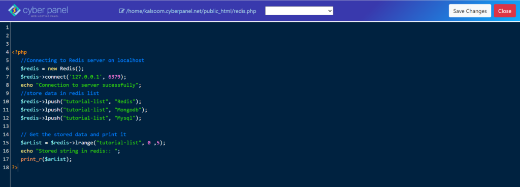 Redis-PHP-Datei