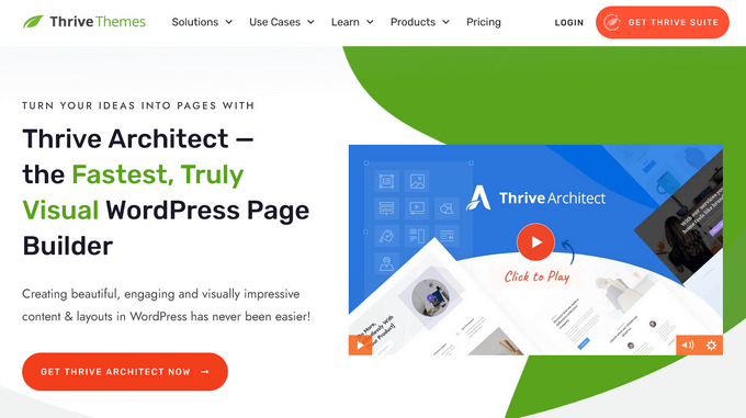 เครื่องมือสร้างหน้า Thrive Architect Thrive Architect page builder