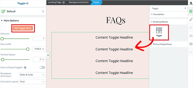 เพิ่มองค์ประกอบสลับ Add toggle element