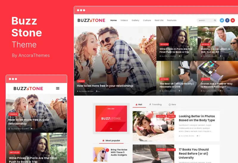 Buzz Stone Theme - Majalah & Viral Blog WordPress Theme
