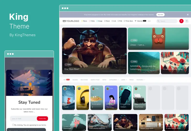 King Theme - Tema WordPress Majalah Viral
