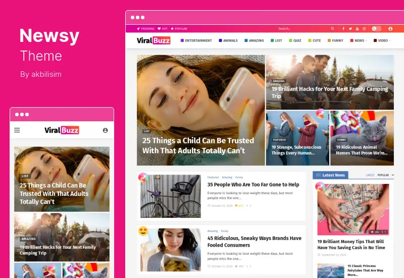Newsy Theme – Virales WordPress-Theme für Nachrichten und Zeitschriften