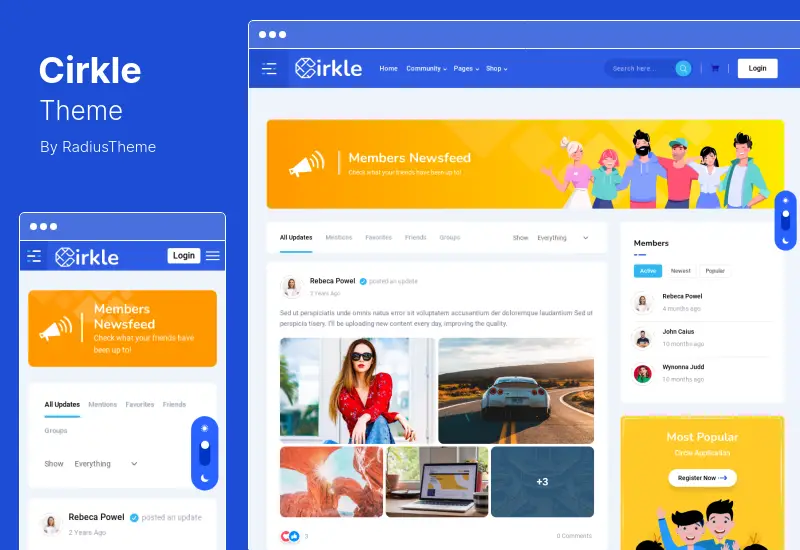 Tema Cirkle - Tema WordPress para redes sociais