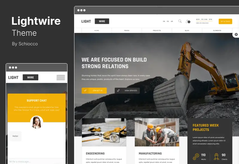 Tema Lightwire - Tema WordPress pentru construcții și industrie
