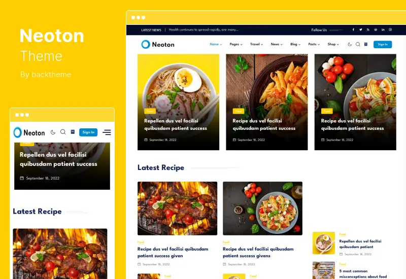 Tema Neoton - Tema WordPress pentru revista de știri
