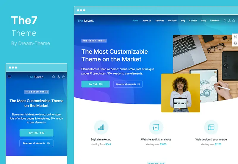 The7 Theme - Site Web și eCommerce Builder pentru tema WordPress