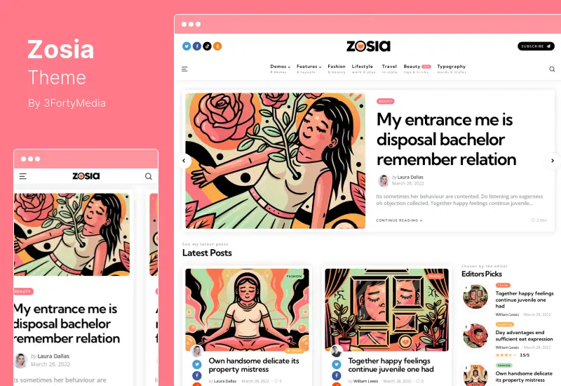 Tema Zosia - Tema WordPress pentru blog personal