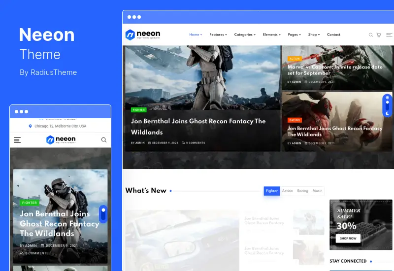 Tema Neeon - Tema WordPress pentru revista de știri
