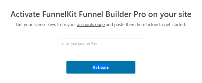 FunnelKit 라이센스 키 입력 Enter FunnelKit license key