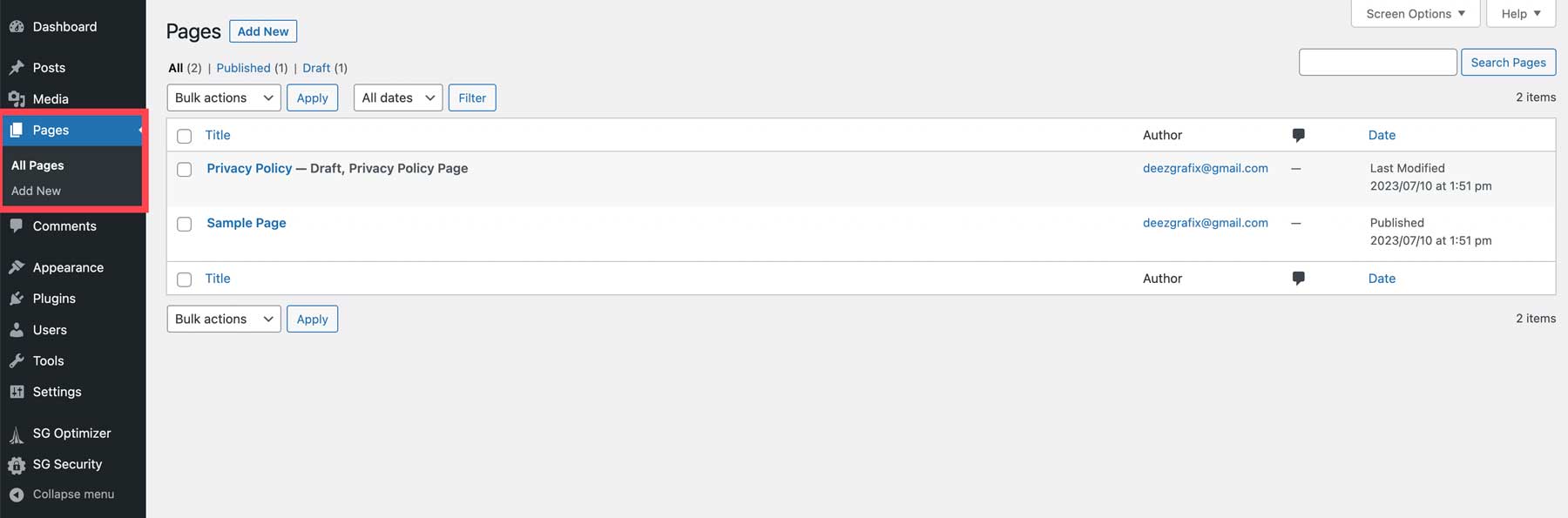 halaman WordPress