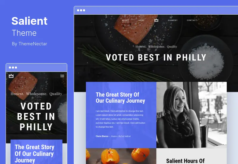 Salient Theme - Tema creativo multipropósito y WooCommerce