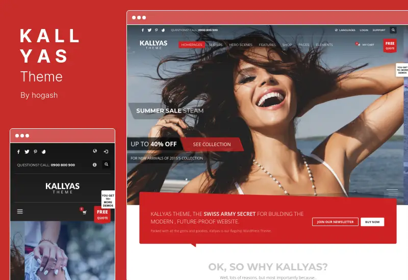 KALLYAS Theme - موضوع ووردبريس متعدد الأغراض للتجارة الإلكترونية الإبداعية