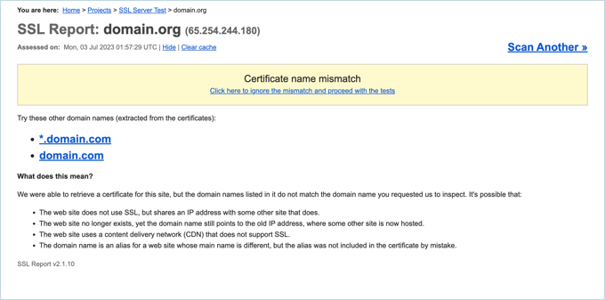 Sertifika Adı Uyuşmazlığı Hatası Certificate Name Mismatch Error