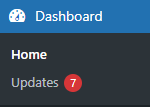 actualizaciones disponibles en el tablero de WordPress