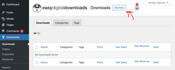 Dodawanie nowego produktu do pobrania w EDD Adding a New Downloadable Product in EDD
