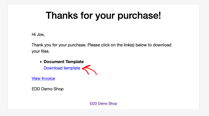E-mail z potwierdzeniem zakupu Easy Digital Downloads The Easy Digital Downloads purchase receipt email