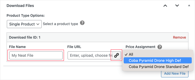 Dodawanie plików do pojedynczego produktu ze zmienną ceną Adding Files to a Single Product With Variable Pricing
