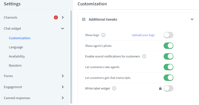 Cambiar configuraciones adicionales Change additional settings