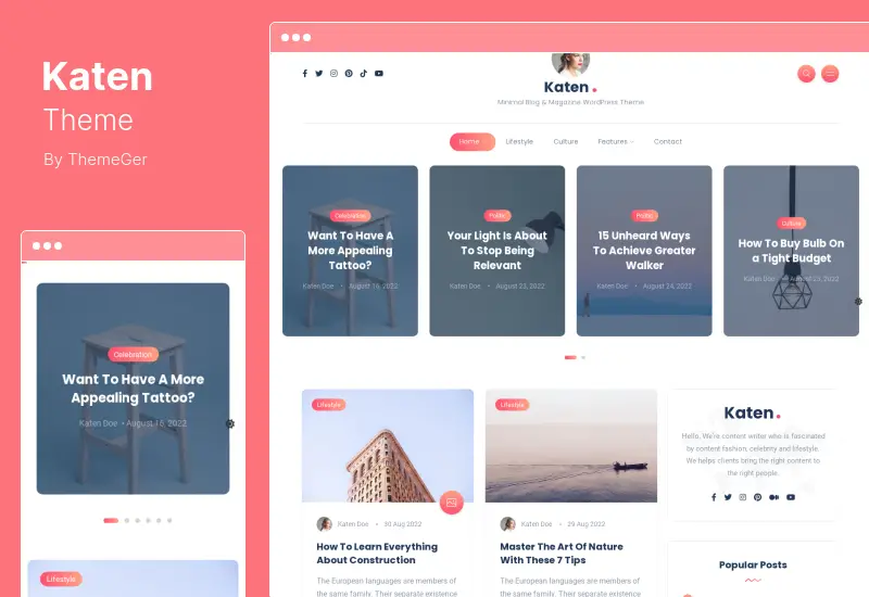 Katen テーマ - ブログ & マガジン WordPress テーマ