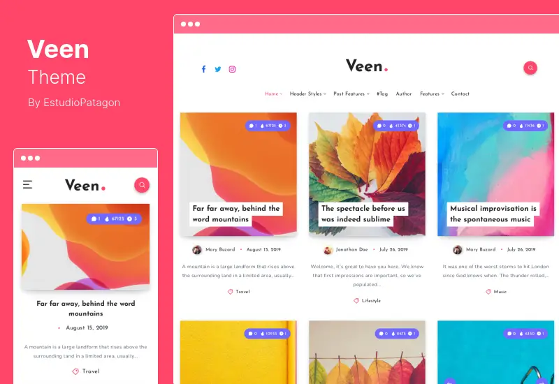 Veen テーマ - WordPress テーマ用の最小限の軽量 AMP ブログ