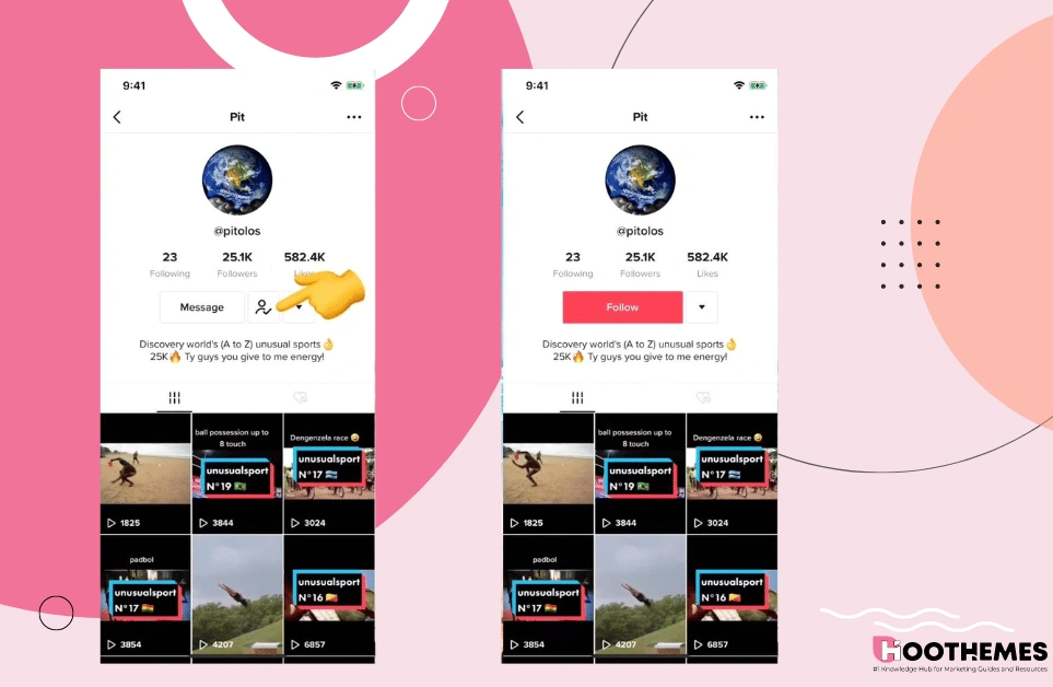 วิธีเลิกติดตามใครบางคนบน TikTok: ไอคอนติดตามโปรไฟล์