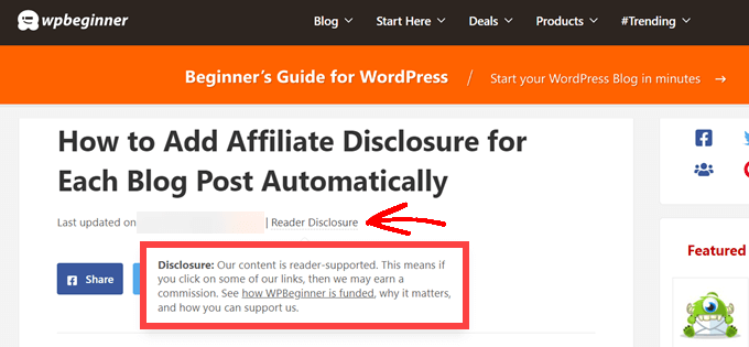Pemberitahuan Pengungkapan WPBeginner WPBeginner Disclosure Notice