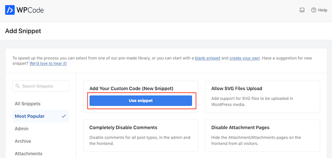 Menambahkan cuplikan khusus ke WordPress Adding custom snippets to WordPress