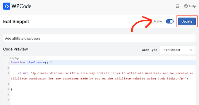 Memperbarui cuplikan kode khusus di WordPress Updating a custom code snippet in WordPress