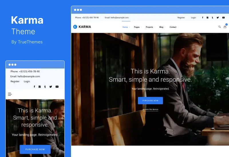 Karma 主題 - 商業登陸頁面 Elementor WordPress 主題