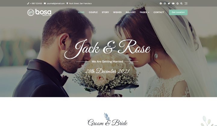 ウェディングプランナー向けのベスト WordPress テーマ 16 2023 11 BosaThemes Wedding