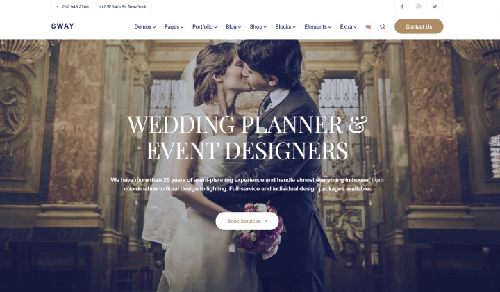 ウェディングプランナー向けのベスト WordPress テーマ 16 2023 13 Sway Wedding
