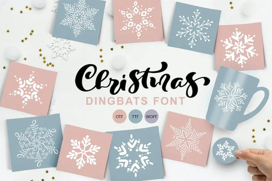 Weihnachtsschneeflocken-Dingbats -