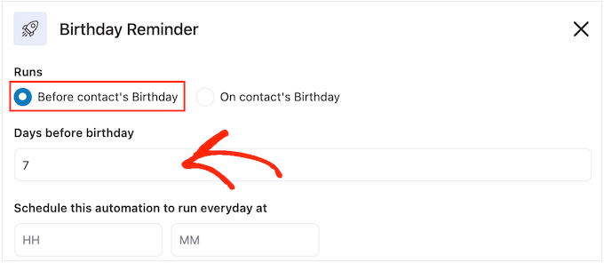 Bir kişinin doğum gününden önce bir e-posta gönderme Sending an email before a contact's birthday