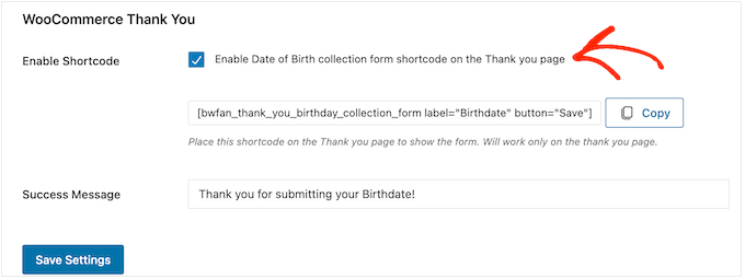 Kısa kod kullanarak müşterinin doğum tarihini alma Getting the customer's date of birth using shortcode